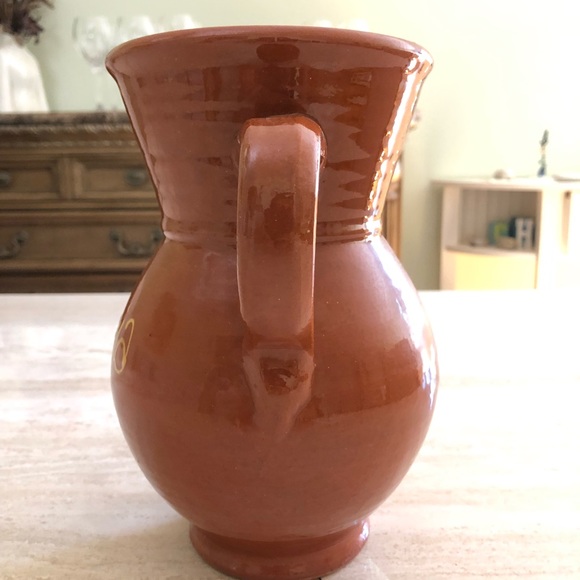 NWOT Contemporary Studio Pottery Glazed Terra Cotta Sangria Pitcher - Picture 3 of 9